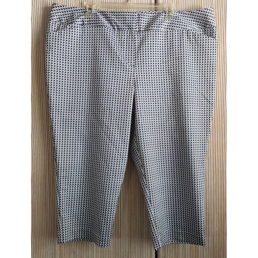 Worthington Modern Fit Women's Pants Size 20W Capri Crop Black White Gray EUC